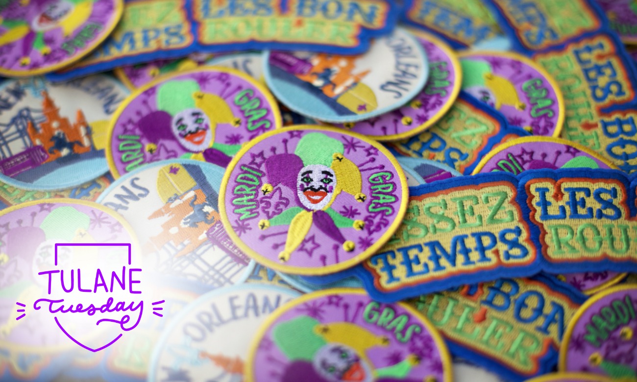 Tulane Tuesday |  Mardi Gras Iron-on Patches illustration