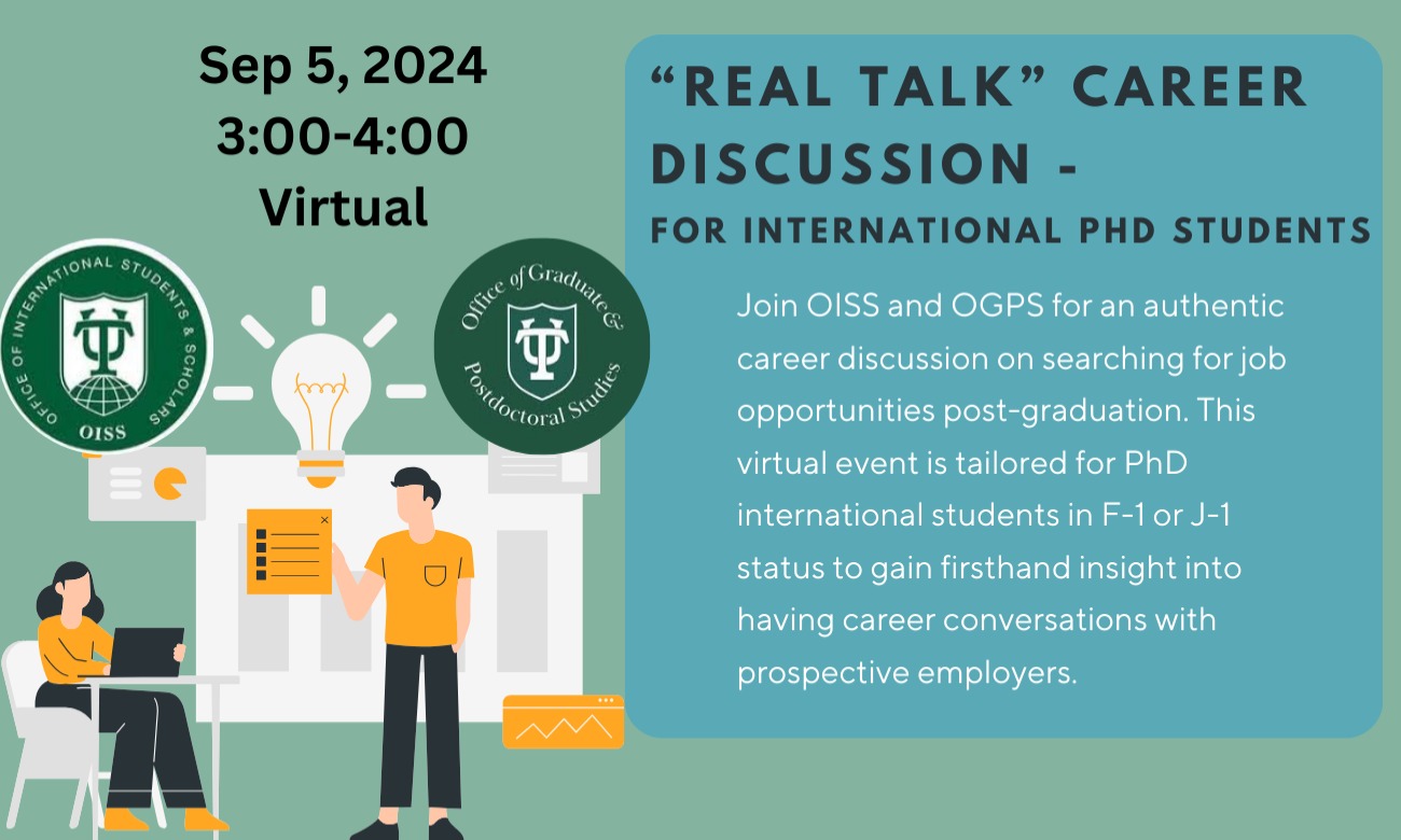 “Real Talk” Career Discussion – For International PhD Students  illustration