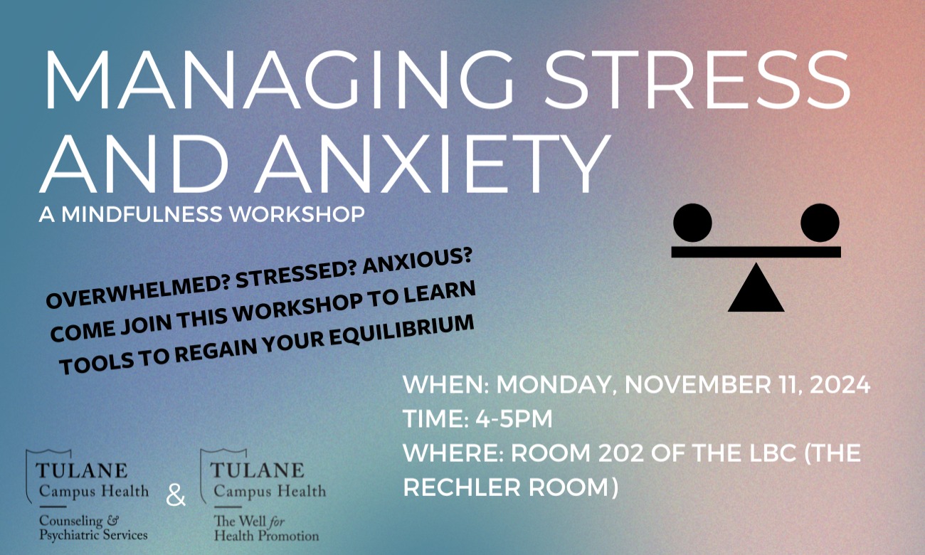 Managing Stress and Anxiety - a Mindfulness Workshop illustration