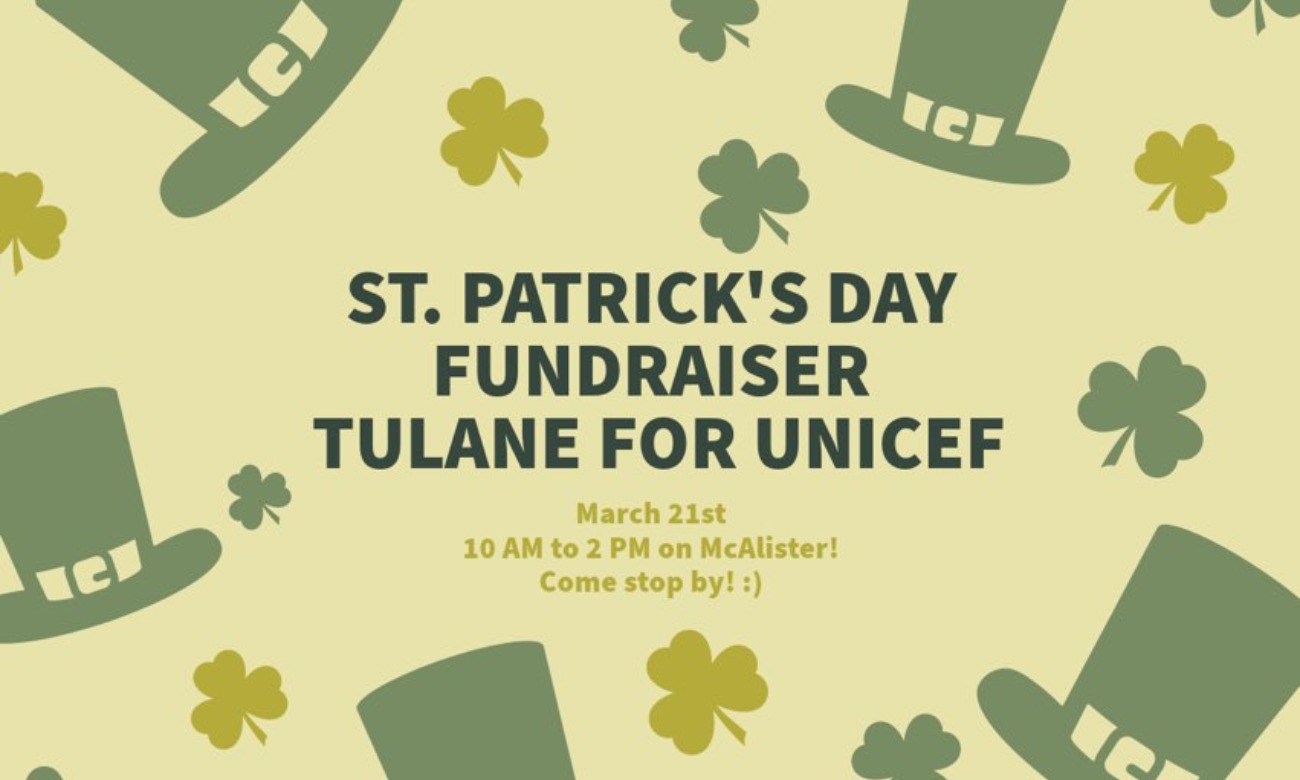 St. Patrick's Fundraiser Tulane for UNICEF illustration