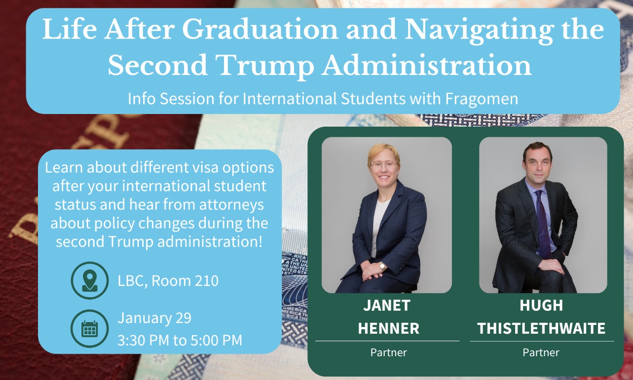 Life After Graduation and Navigating the Second Trump Administration: Info Session for International Students with Fragomen illustration
