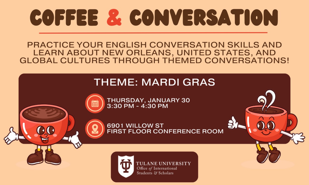 Coffee & Conversation: Mardi Gras illustration