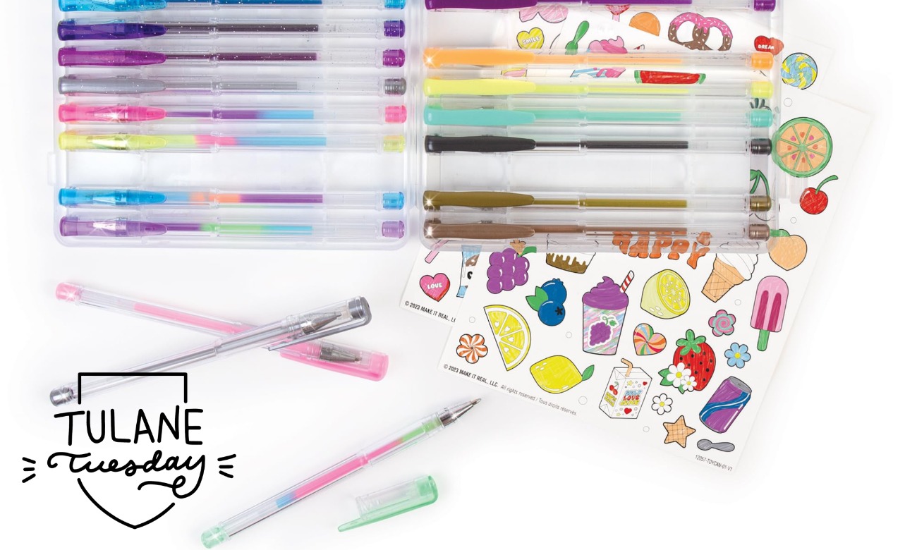 Tulane Tuesday | Stickers & Gel Pens illustration