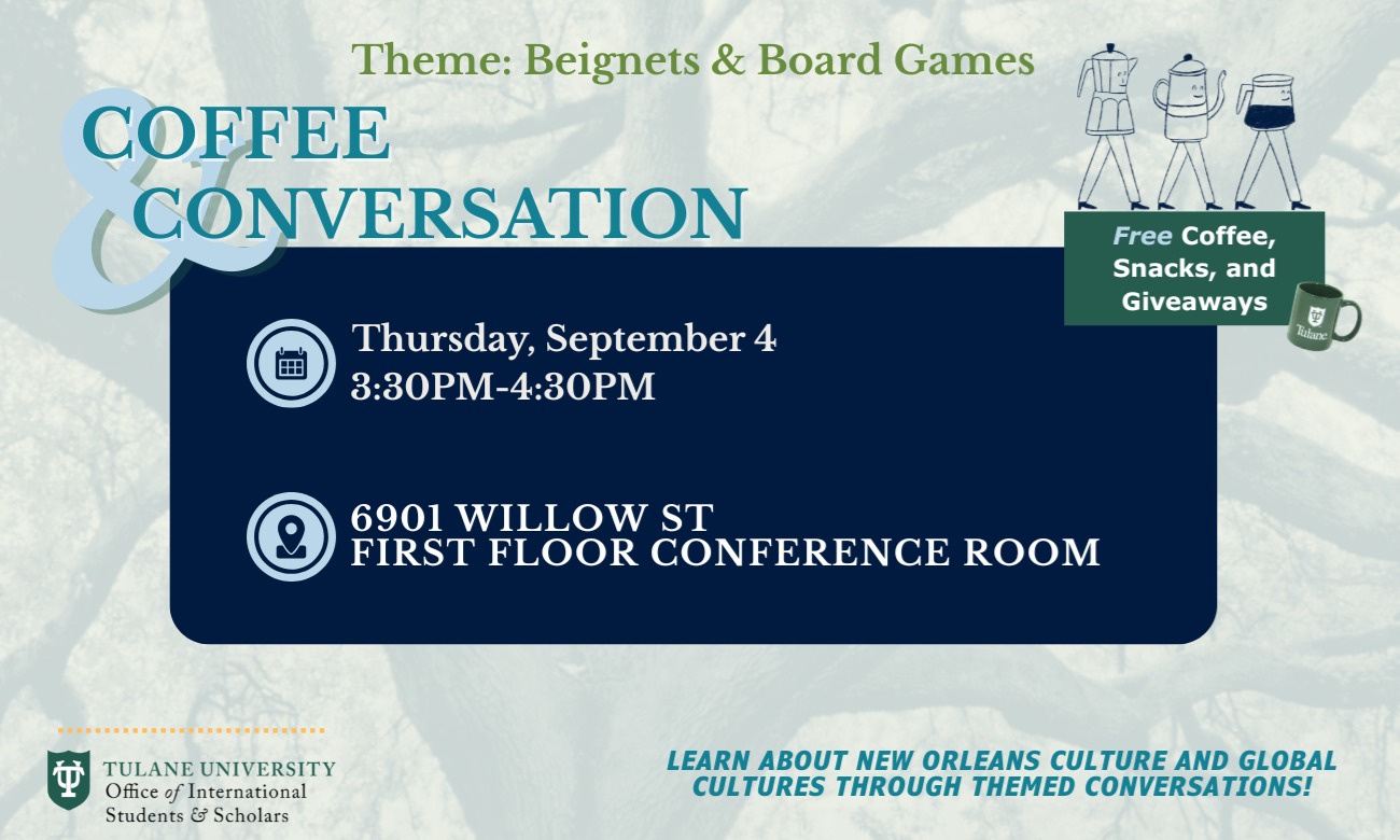 Coffee & Conversation: Beignets and Board Games illustration