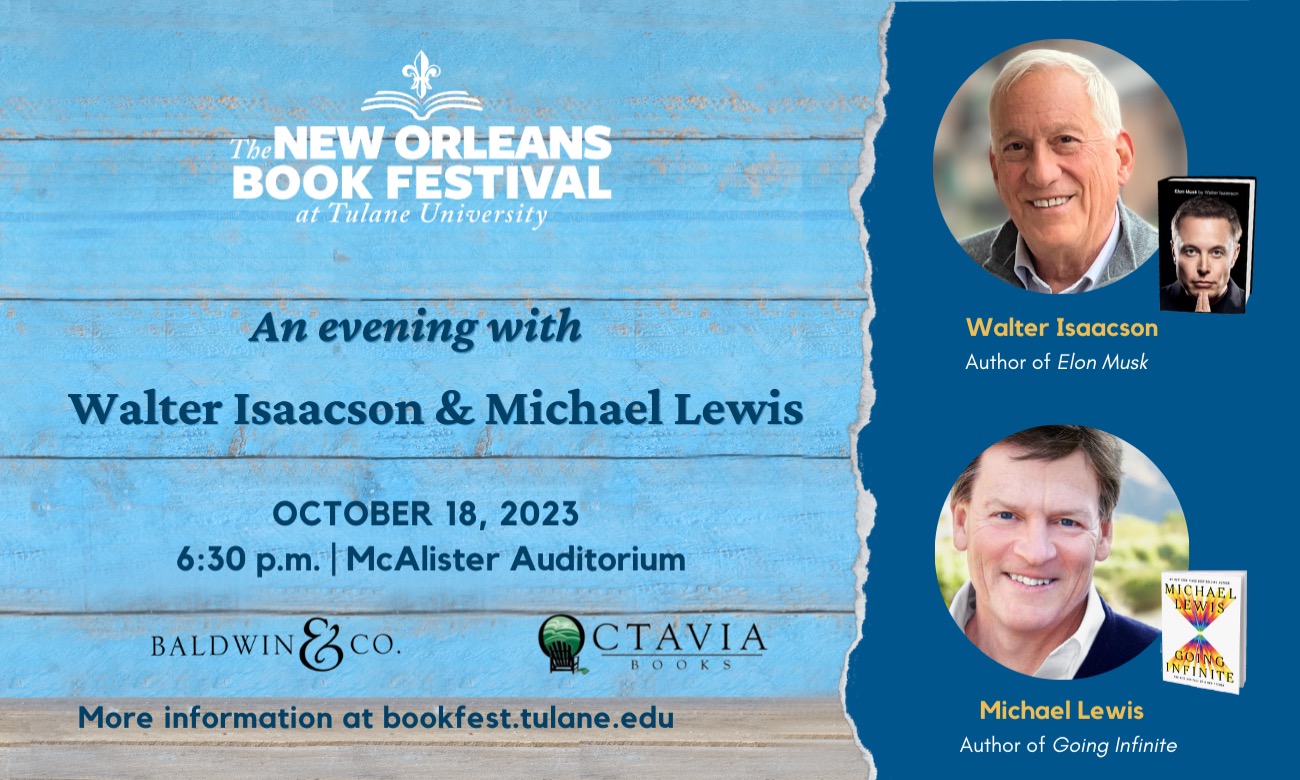 An Evening with Walter Isaacson and Michael Lewis illustration