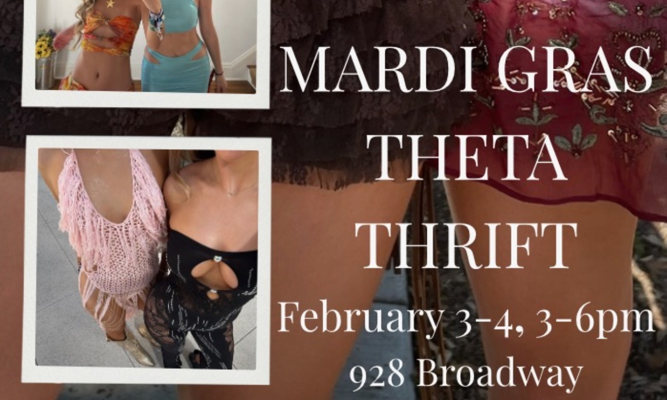 Theta Mardi Thrift Sale illustration