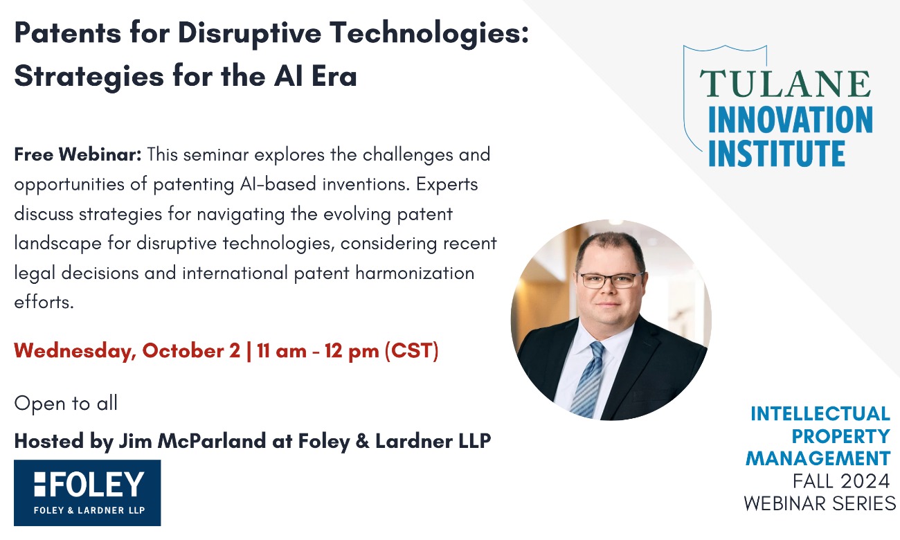 Webinar: Patents for Disruptive Technologies illustration