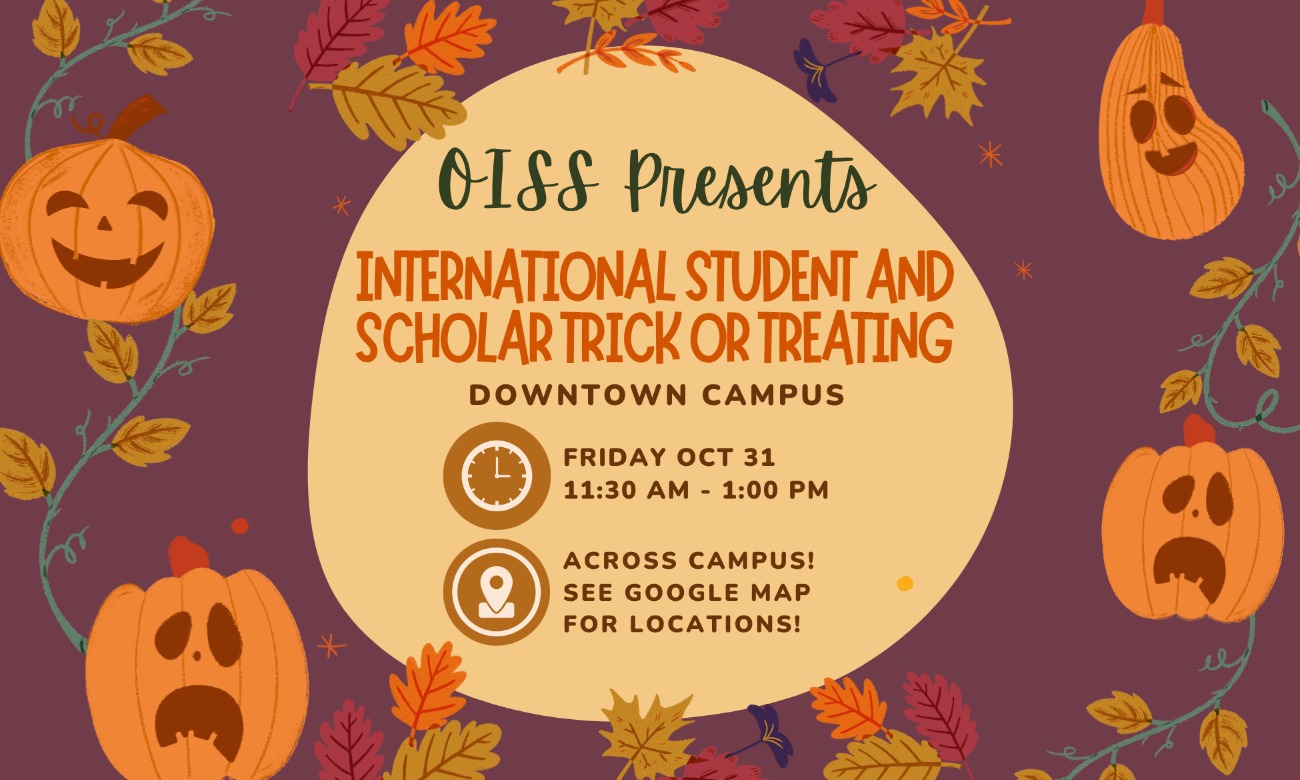 International Student and Scholar Trick or Treating - Downtown illustration