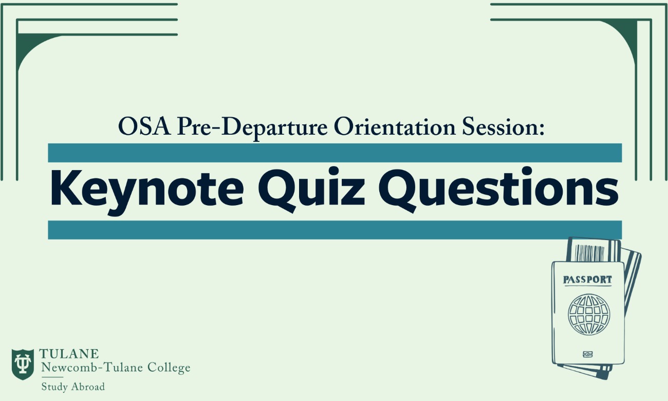 Study Abroad Predeparture Conference: Keynote Quiz Questions illustration
