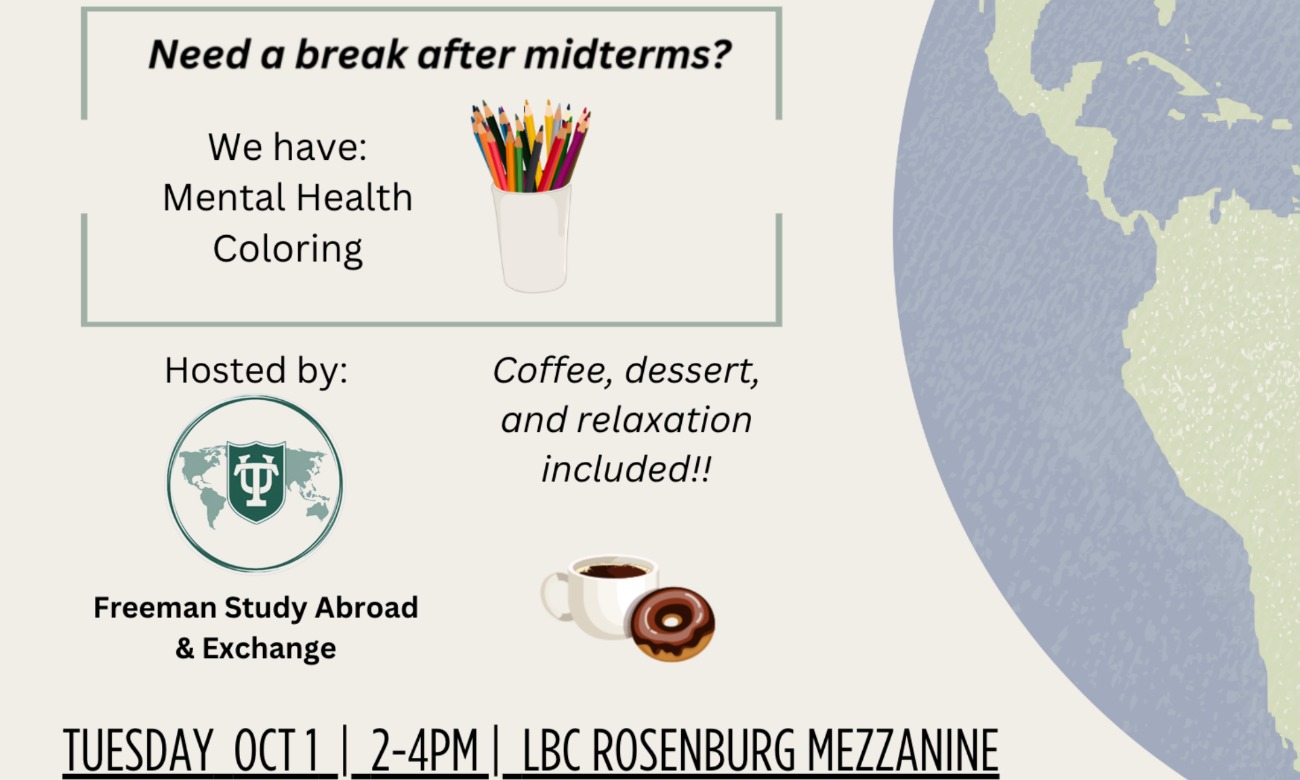 Global Cafe: Midterm Brain Break with Freeman Study Abroad and Exchange illustration