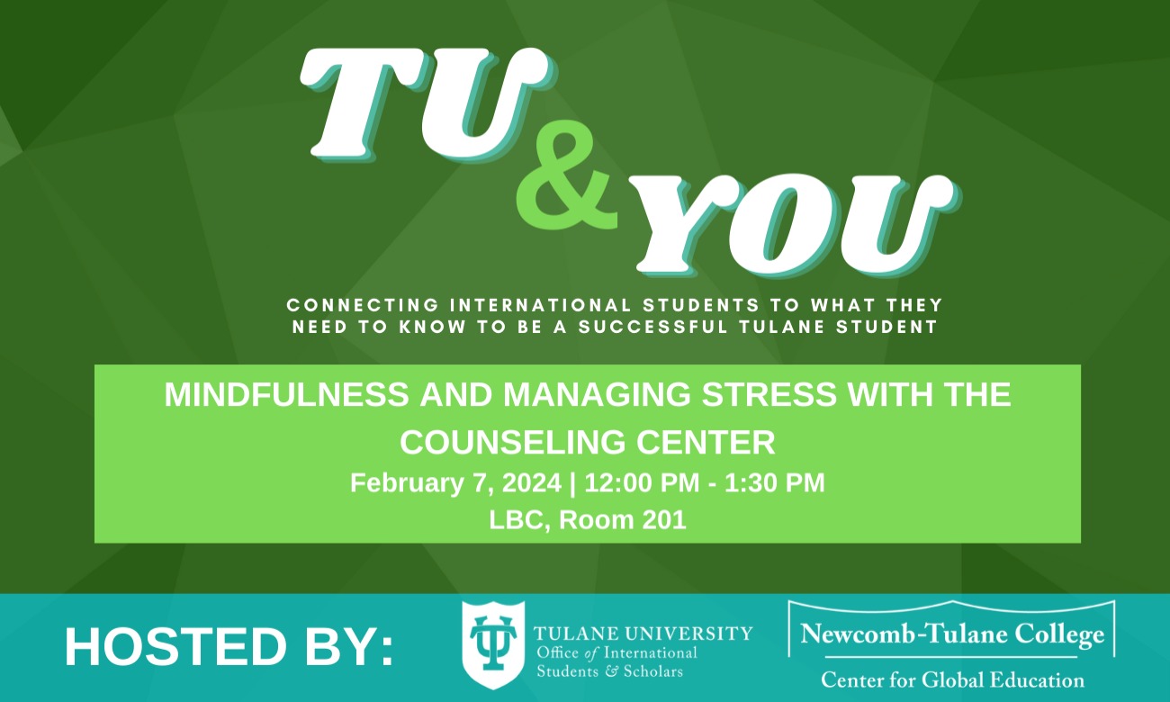 TU & You - Mindfulness and Managing Stress with Counseling Center illustration