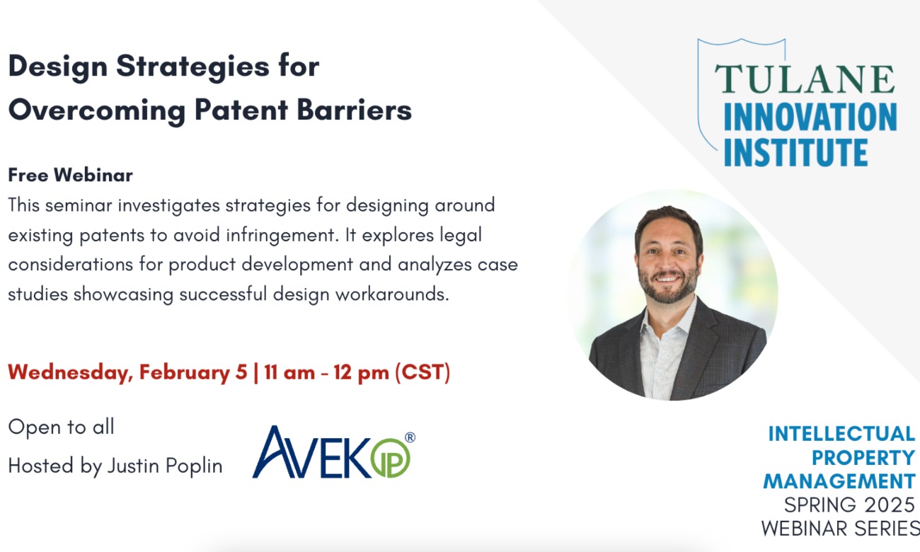 Free Webinar: Design Strategies for Overcoming Patent Barriers illustration