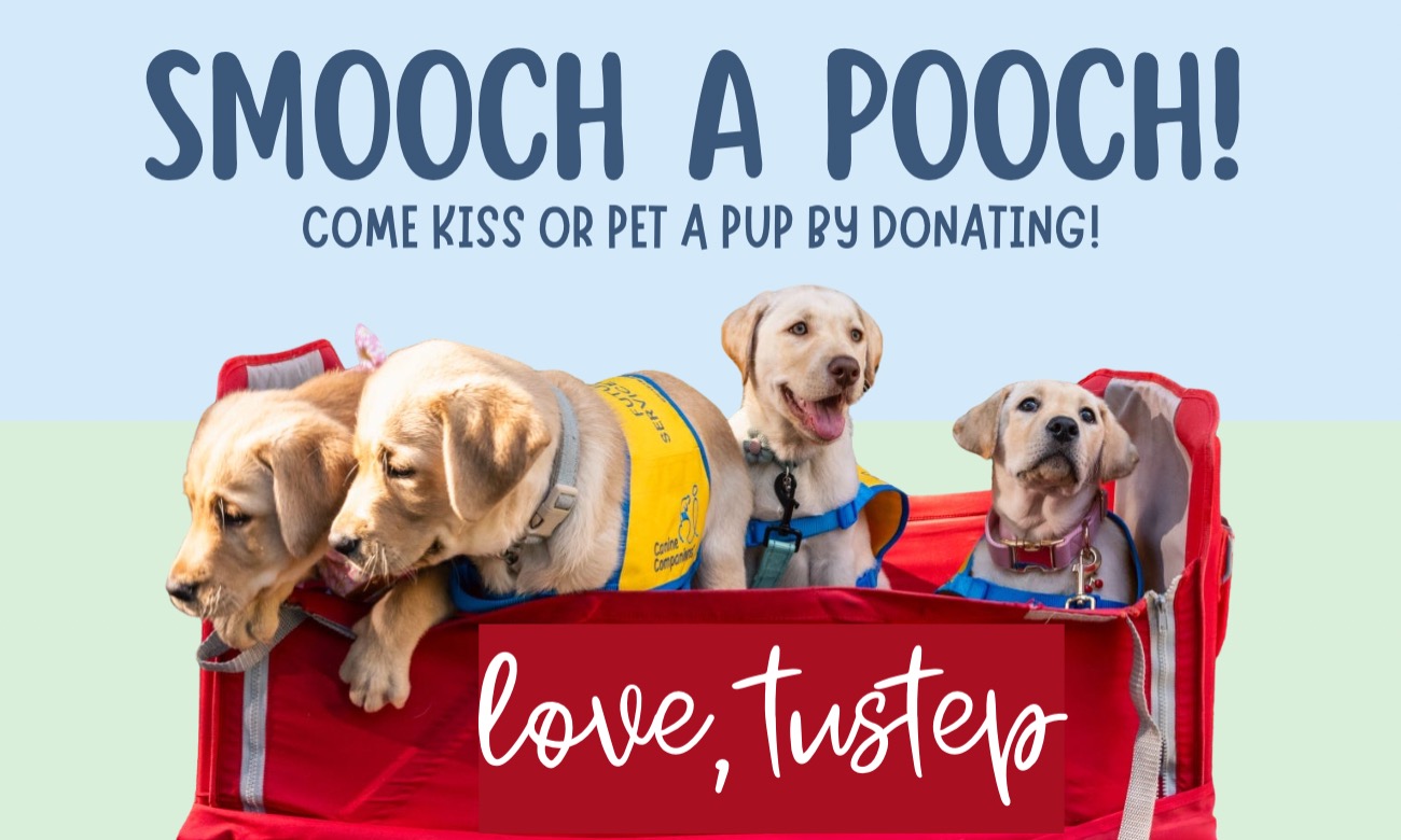 TUSTEP Puppy Kissing Booth illustration