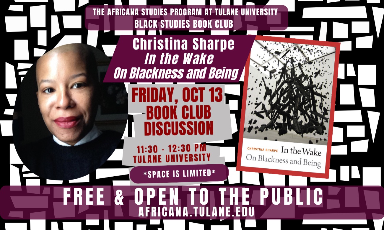 A Book Club Discussion with Christina Sharpe: In the Wake On Blackness and Being illustration