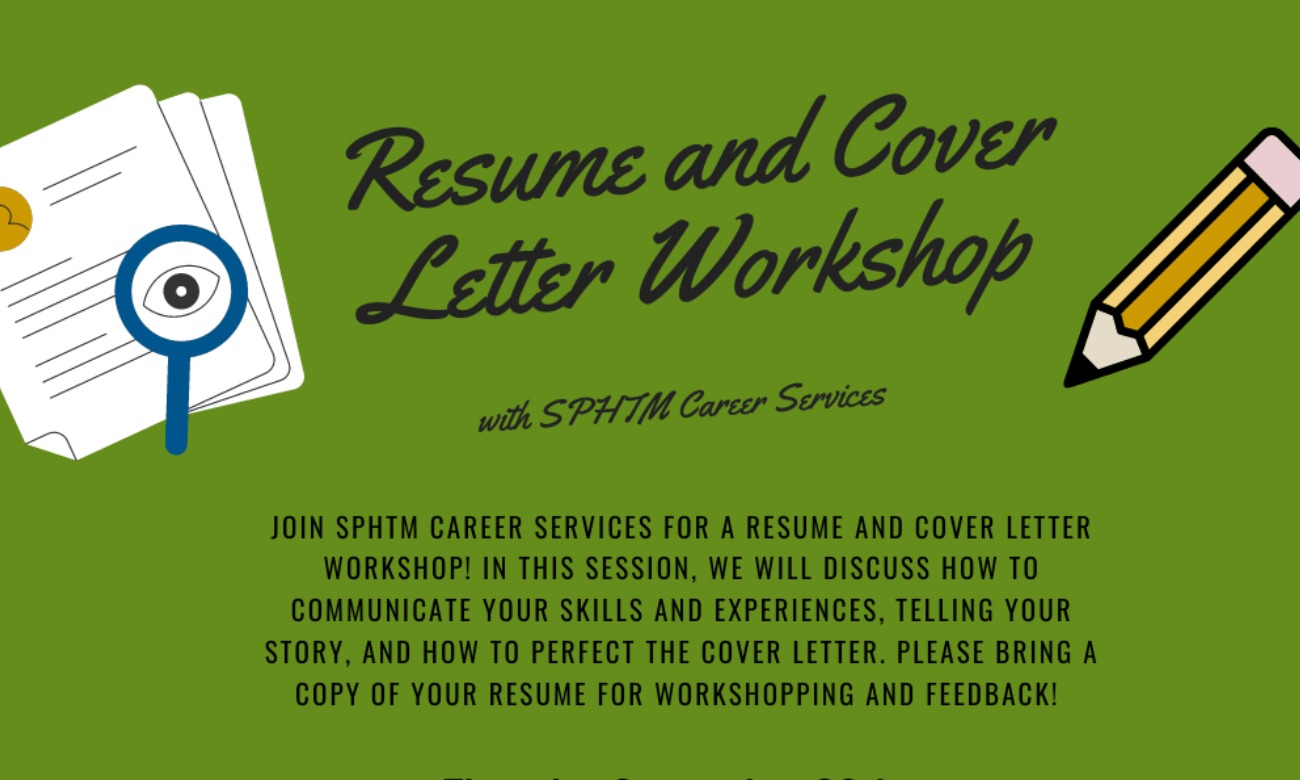 Resume and Cover Letter Workshop with SPHTM Career Services illustration