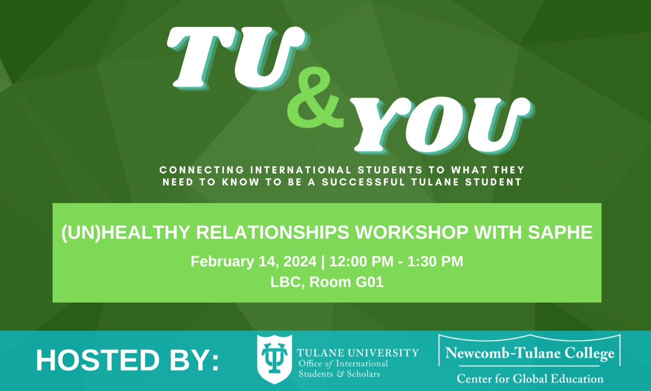 TU & You - (Un)Healthy Relationships Workshop with SAPHE illustration