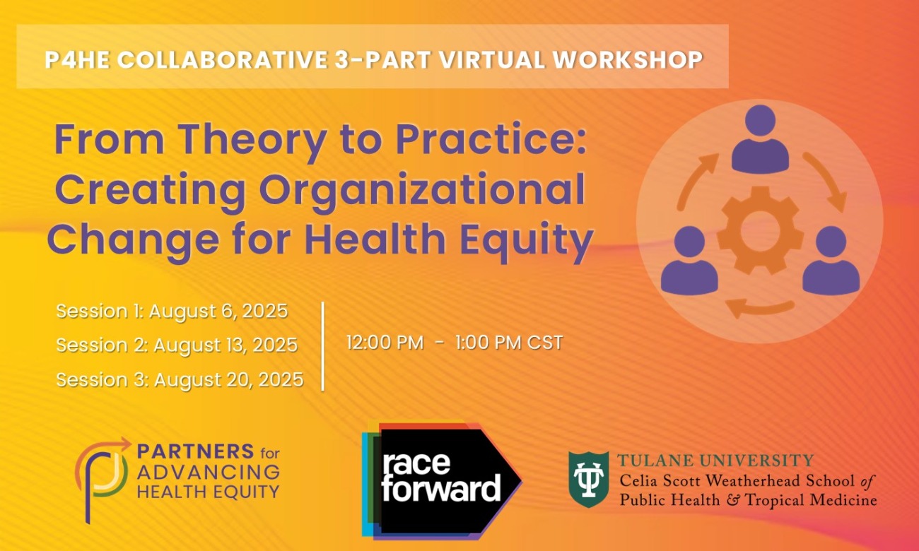 Virtual 3-Part Workshop: From Theory to Practice: Creating Organizational Change for Health Equity illustration