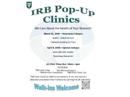 IRB Pop Up Clinic Spring 2026 illustration