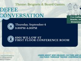Coffee & Conversation: Beignets and Board Games illustration
