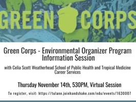 Green Corps Environmental Organizer Program Information Session illustration