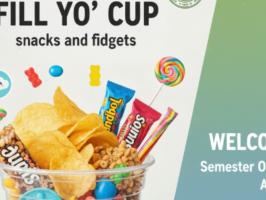 Fill Yo cup- snacks and fidgets illustration