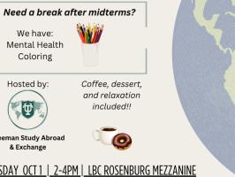 Global Cafe: Midterm Brain Break with Freeman Study Abroad and Exchange illustration