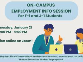 On-Campus Employment Info Session for F-1 & J-1 Students illustration